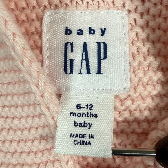 BABY GAP Baby Girls’ Milkshake Pink Baby Bear Ear Garter Cardigan Size 6-12M - Picture 8 of 9